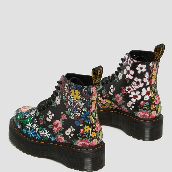 Dr. Martens | Sinclair Floral Mash Up Leather Platform Boots - Picture 5 of 16